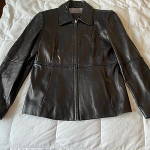 Guess Vintage Women's Black Leather Jacket